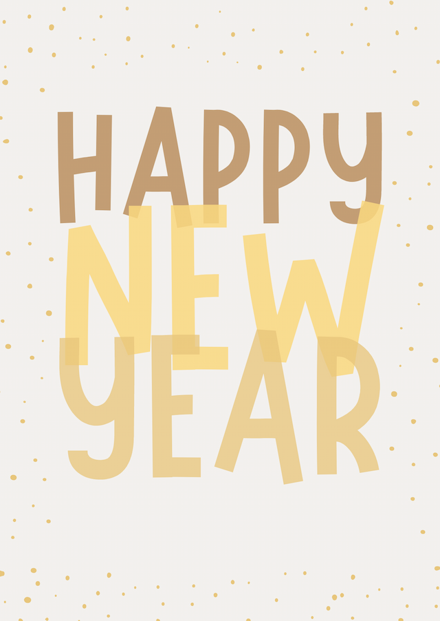 Happy New Year Card with Crypto Coin